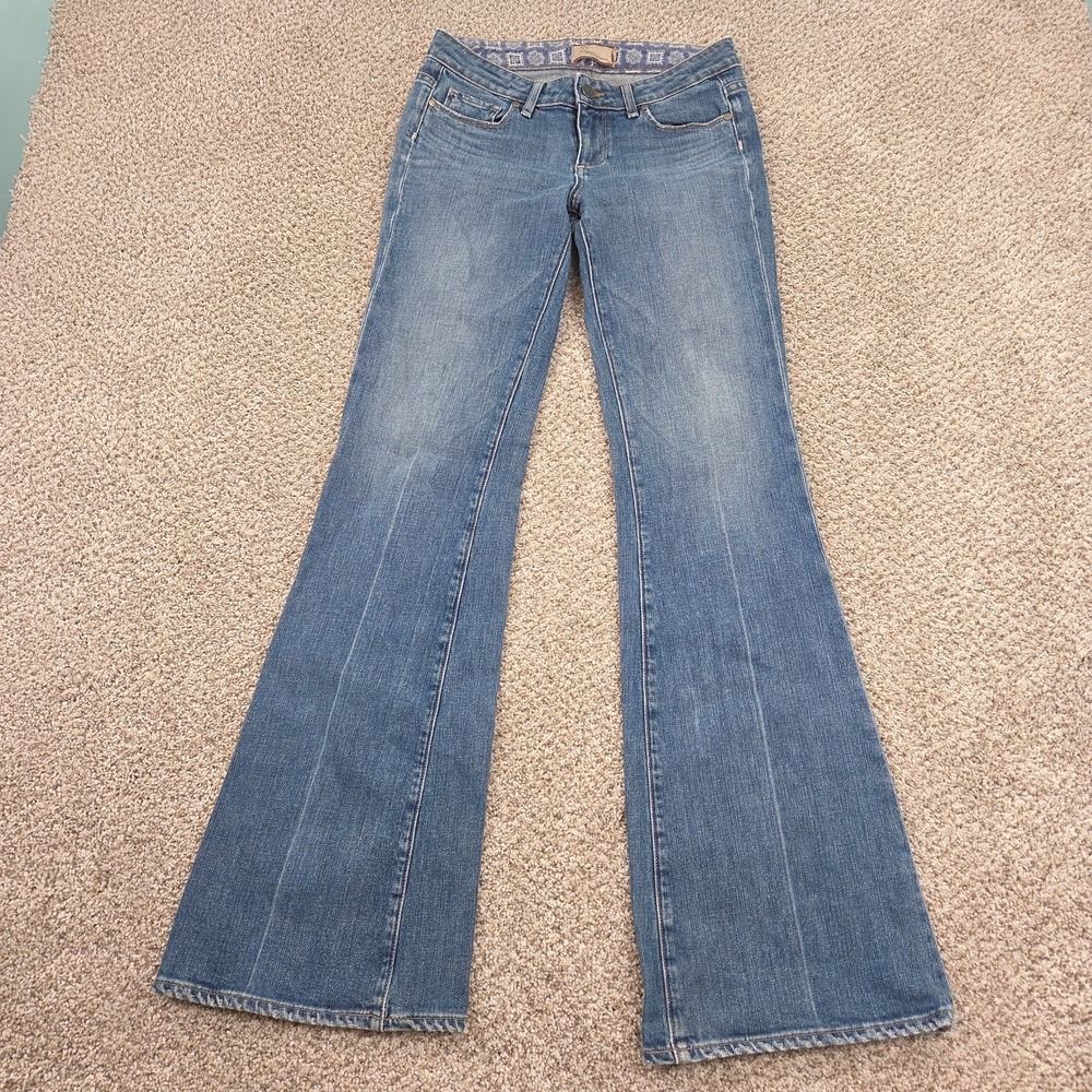 Paige Robertson Flare Jeans Women's 26 (Fitsβ 28x34) Low Rise Stretch Denim USA